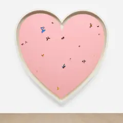Damien Hirst, Untitled (Birthday Card), 1999, household gloss and butterflies on canvas