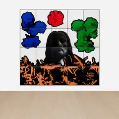 Gilbert&George, FAITH CURSE, 1982, hand-dyed gelatin silver prints, in artists' frames, in 20 parts