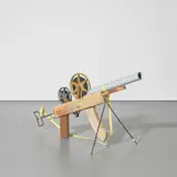 Francis Alÿs, Camgun #79, 2008, painted wood, metal, plastic, film reels, film and pencil on tracing paper