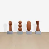 Antony Gormley, Peckham Bollards (Peg, Snowman, Penis and Oval), cast iron, in 4 parts