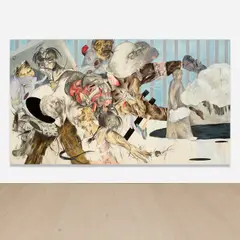 Ahmed Alsoudani, Untitled, 2007, charcoal and oil on canvas