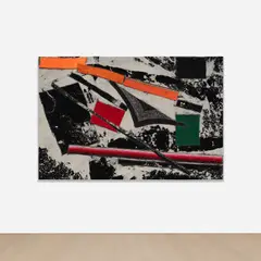 Sterling Ruby, BC (3451), 2011, fabric, glue and bleached canvas laid down on panel