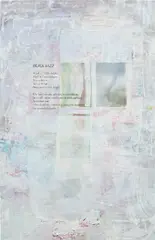 Mandy El-Sayegh, White Grounds (black belt), 2021, oil and mixed media on linen with silkscreened and collaged elements