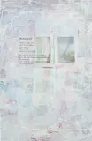 Mandy El-Sayegh, White Grounds (black belt), 2021, oil and mixed media on linen with silkscreened and collaged elements