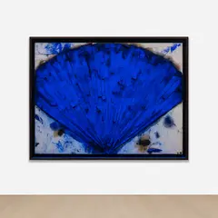 Manolo Valdés, Abanico Azul, 2004, oil on burlap