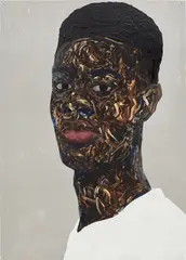 Amoako Boafo, Eyes on You, 2022, oil on paper