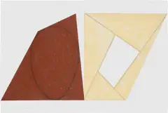Untitled by Robert Mangold, 1989, acrylic and graphite on two joined sheets of paper, sold Oct 2024
