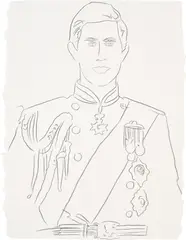 Prince Charles by Andy Warhol, 1982, graphite on paper, offered Oct 2024