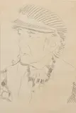 Andy Warhol, Man Ray, 1974, pencil on paper laid down on cardboard