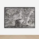 Ugo Rondinone, No.287 NEUNUNDZWANZIGSTERJULIZWEITAUSENDUNDZ WEI, 2002, ink on paper, in artist's chosen frame, with silkscreen on Plexiglas plaque