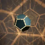 Ólafur Elíasson, Inverted mirror dodecahedron lamp, 2005, steel, mirror, bulb and cable