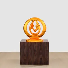 Intimacy by Anselm Reyle, 2006, bronze, chrome, enamel varnish and veneer on a Makassa wood plinth, sold Oct 2024