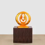Anselm Reyle, Intimacy, 2006, bronze, chrome, enamel varnish and veneer on a Makassa wood plinth