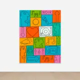 Music brightens my day from the moment the sun rises by Thierry Noir, 2023, acrylic on canvas, sold Oct 2024
