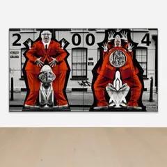 Hooligans by Gilbert&George, 2004, hand-dyed gelatin silver print, in artists' frame, in 24 parts, sold Dec 2024