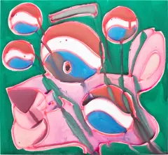 PepsiCo by Katherine Bernhardt, 2019, acrylic and spray paint on canvas, sold Dec 2024