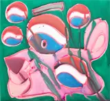 Katherine Bernhardt, PepsiCo, 2019, acrylic and spray paint on canvas