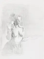 Lisa Yuskavage, e.m. 2, 2001, graphite on paper
