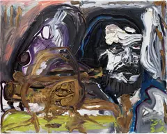 Stanley Kubrick de Large (1-4) by Albert Oehlen and Jonathan Meese, 2002, oil on canvas, sold Dec 2024