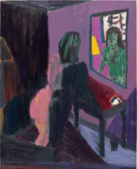 Tal R, Telephone & Mirror, 2014, oil on canvas