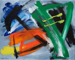 Gérard Ernest Schneider, Opus 100 L, 1977, acrylic on canvas