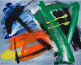 Gérard Ernest Schneider, Opus 100 L, 1977, acrylic on canvas