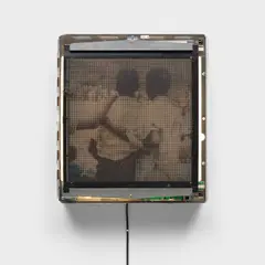 Alfredo Jaar, Embrace, 1996, quadvision lightbox with 4 colour transparencies