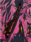 Korakrit Arunanondchai, Untitled, 2013, spray paint on denim and inkjet print on canvas