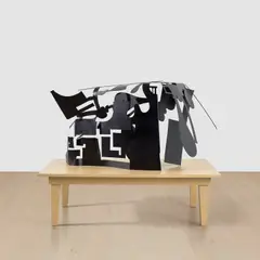 Carroll Dunham, Captured Shadows: 4-A, 2004, stainless steel and wood