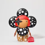 A Rare, Black & White Kusama Dots Epi Leather, Red Resin And Light Brown Wood Vivienne Doll by Louis Vuitton x Yayoi Kusama, 2023, Epi leather, resin and wood, sold Dec 2024