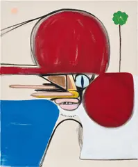 Pace Yourself by Susumu Kamijo, 2021, Flashe and graphite on canvas, sold Dec 2024