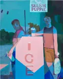 Matt Bollinger, August Puppies (II), 2021, Flashe and acrylic on canvas