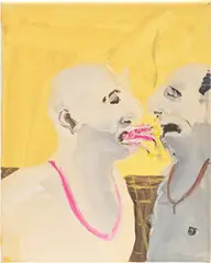 Tala Madani, Spitting Candles, 2007, oil on linen