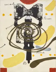 Ouattara Watts, Cosmic, 2002, pastel, oil and silkscreen on paper, laid on canvas