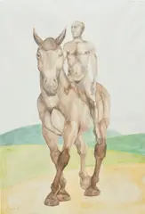 Elisabeth Frink, Horse and Rider, 1979, watercolour and graphite on paper