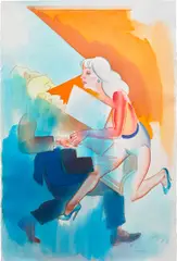 Allen Jones, I got you babe, 2001, watercolour, gouache and graphite on paper