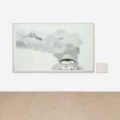 Charles Gaines, Explosion #19, 2007, graphite on paper, diptych