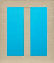 Clockwork for Oracles - Dark Blue by Ugo Rondinone, 2002, mirror, coloured plastic gel and painted wooden frame, sold Dec 2024