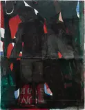 Jean-Charles Blais, Untitled, 2020, charcoal, chalk and oil on torn posters