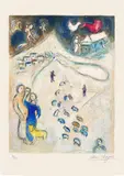 Marc Chagall, L’hiver (Winter), from Daphnis et Chloé (M. 333, C. Bks. 46), 1961, Lithograph in colours, on Arches paper, with full margins