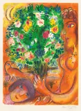 Marc Chagall, Femme au bouquet (Woman with Bouquet), from Nice et La Côte d'Azur, by Charles Sorlier (M. S37), 1967, Lithograph in colours, on Arches paper, with margins (trimmed)