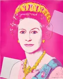Queen Elizabeth II of the United Kingdom, from Reigning Queens (Royal Edition) (F & S. 336A) by Andy Warhol, 1985, Screenprint in colours with diamond dust, on Lenox Museum Board, the full sheet, sold Jan 2024