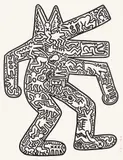 Keith Haring, Dog (L. pp. 48-49), 1986-87, Lithograph, on BFK Rives paper, with full margins
