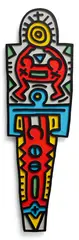 Keith Haring, Totem (Wood), 1988, Carved plywood wall relief painted with enamel in colours