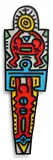 Keith Haring, Totem (Wood), 1988, Carved plywood wall relief painted with enamel in colours
