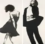 Robert Longo, Men in the Cities (Meryl and Jonathan), 1988, The complete set of two lithographs, on Arches paper, the full sheets