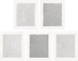 Rachel Whiteread, Untitled (Nets), 2002, The complete set of five etched German silver (copper/nickel/zinc) sheet metal gratings, mounted to white museum board (as issued), all contained in the original wooden box