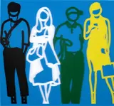Julian Opie, Black White Green Yellow, from Standing People