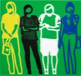 Julian Opie, Yellow Black White Blue, from Standing People