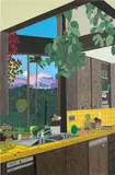 Jonas Wood, Kitchen Interior, 2022, Screenprint in colours, on Rising museum board, the full sheet